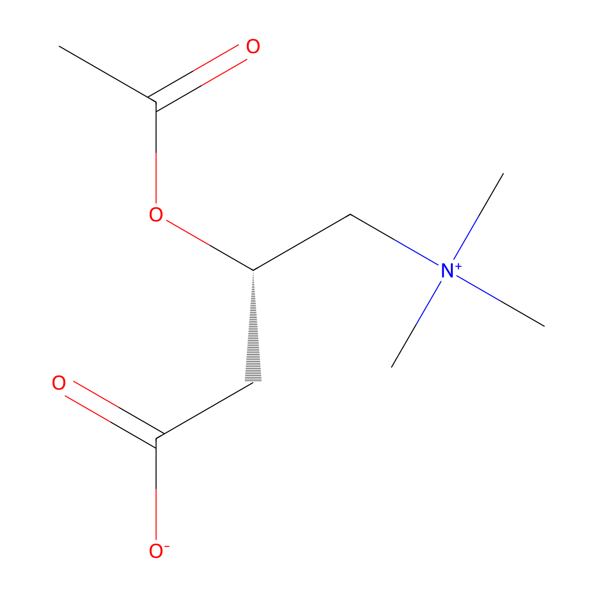 Acetyl-D-carnitine molecular structure, CAS 4398-79-2