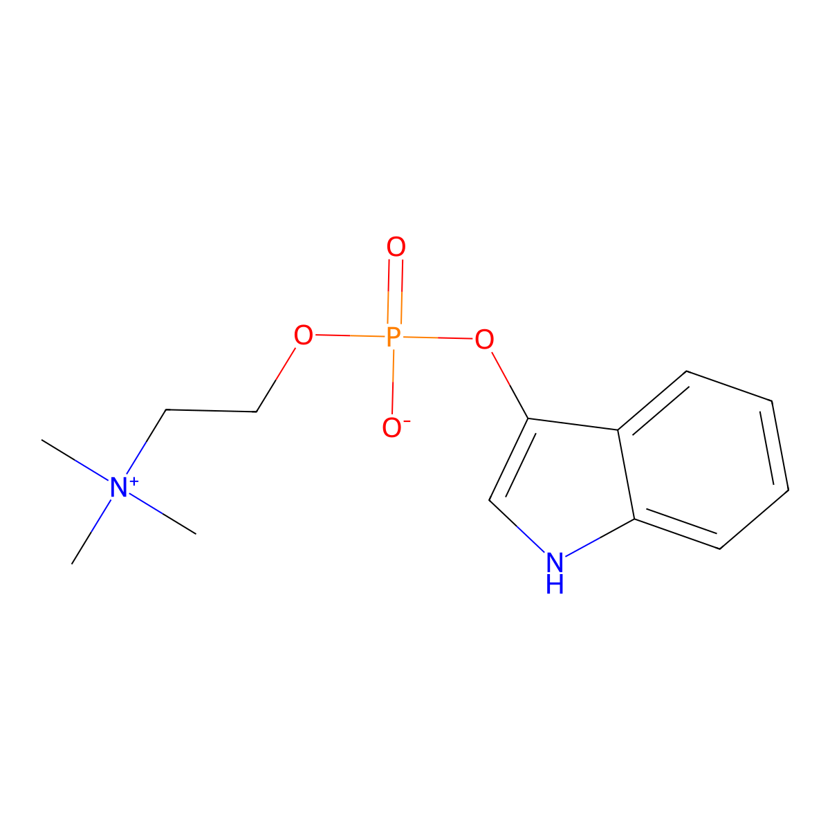 1H-Indol-3-yl (2-(trimethylammonio)ethyl) phosphate molecular structure, CAS 439809-44-6