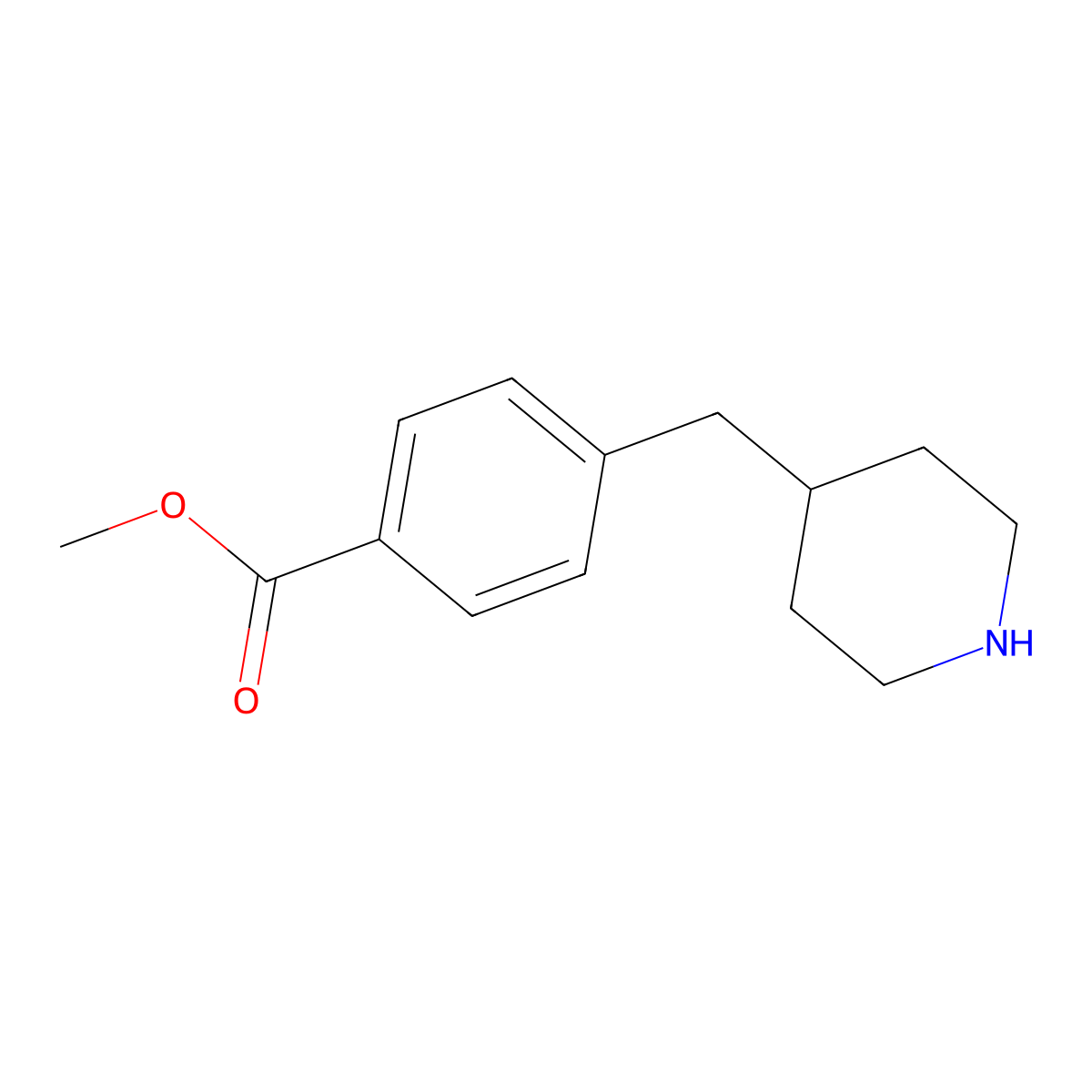 4-Piperidin-4-ylmethyl-benzoic acid methyl ester molecular structure, CAS 439811-14-0