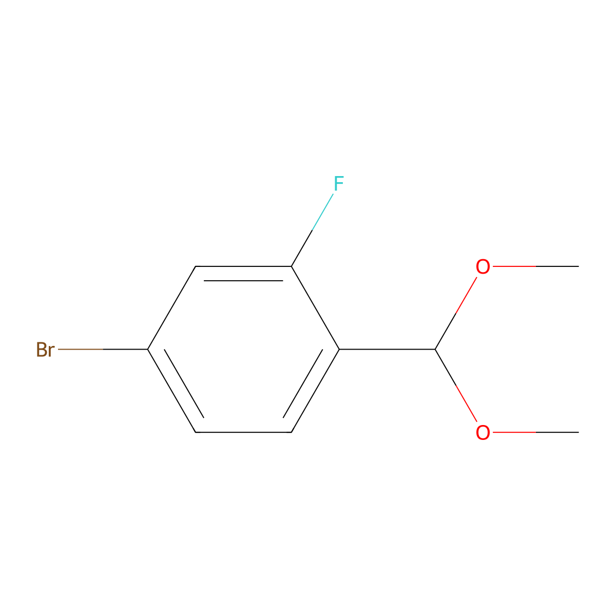 4-Bromo-1-(dimethoxymethyl)-2-fluorobenzene molecular structure, CAS 439814-87-6