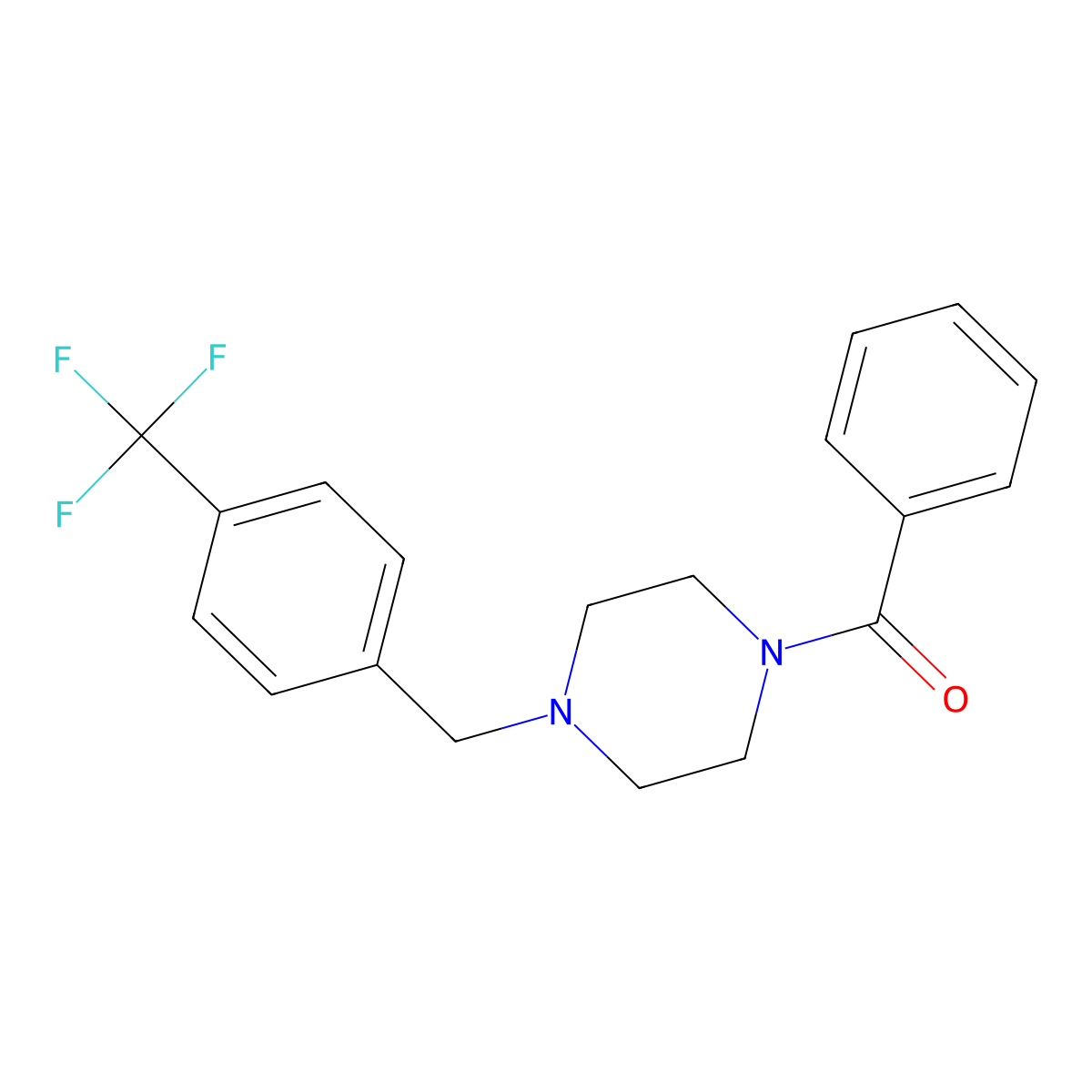 1-Benzoyl-4-{[4-(trifluoromethyl)phenyl]methyl}piperazine molecular structure, CAS 439846-69-2