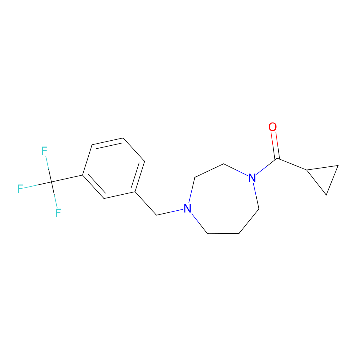 1-Cyclopropanecarbonyl-4-{[3-(trifluoromethyl)phenyl]methyl}-1,4-diazepane molecular structure, CAS 439849-43-1