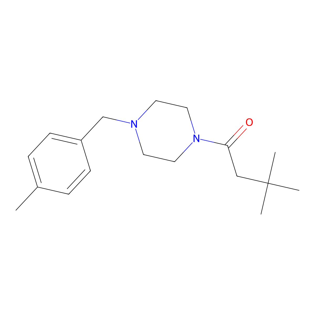 3,3-Dimethyl-1-[4-(4-methylbenzyl)piperazin-1-yl]butan-1-one molecular structure, CAS 439852-98-9