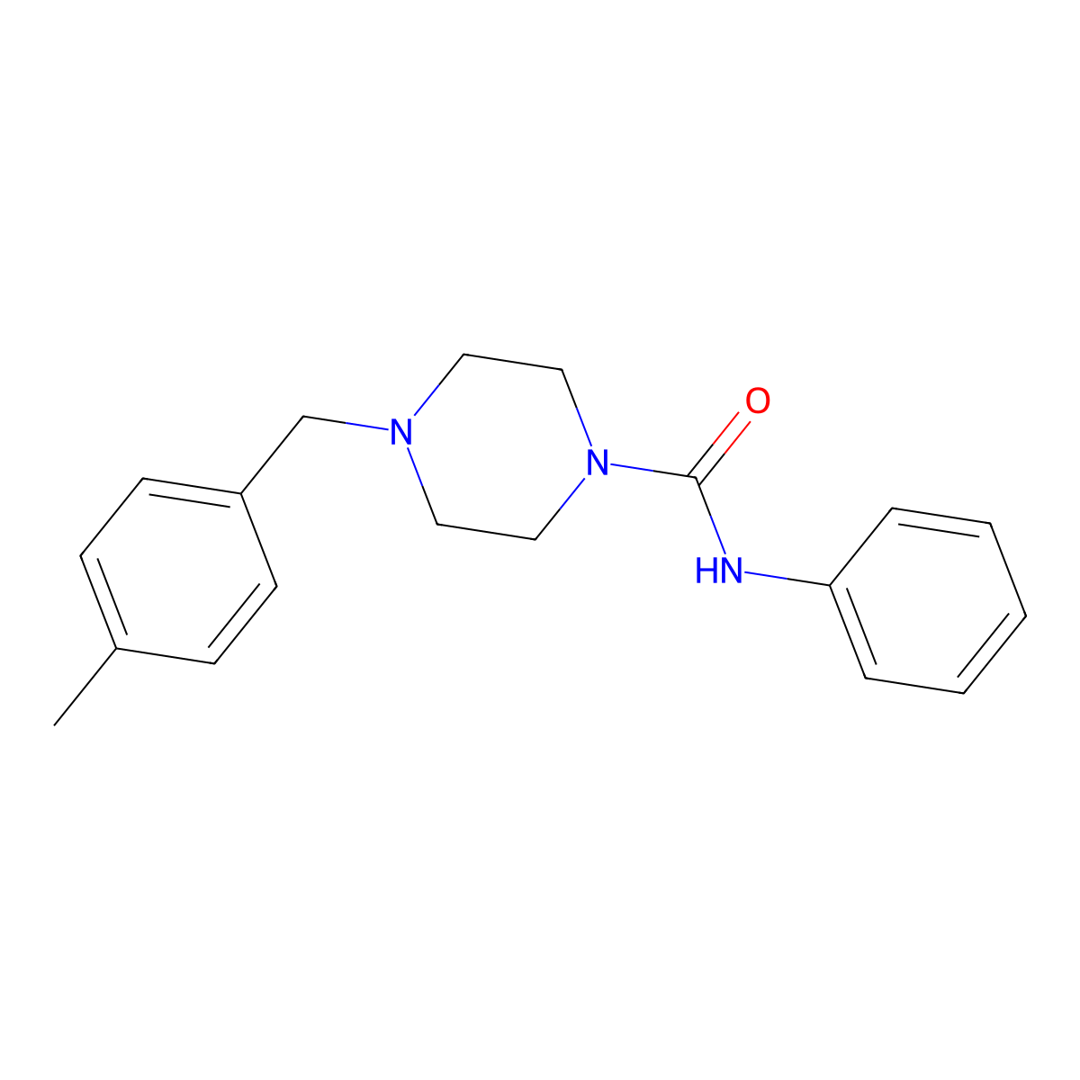 4-[(4-methylphenyl)methyl]-N-phenylpiperazine-1-carboxamide molecular structure, CAS 439854-57-6
