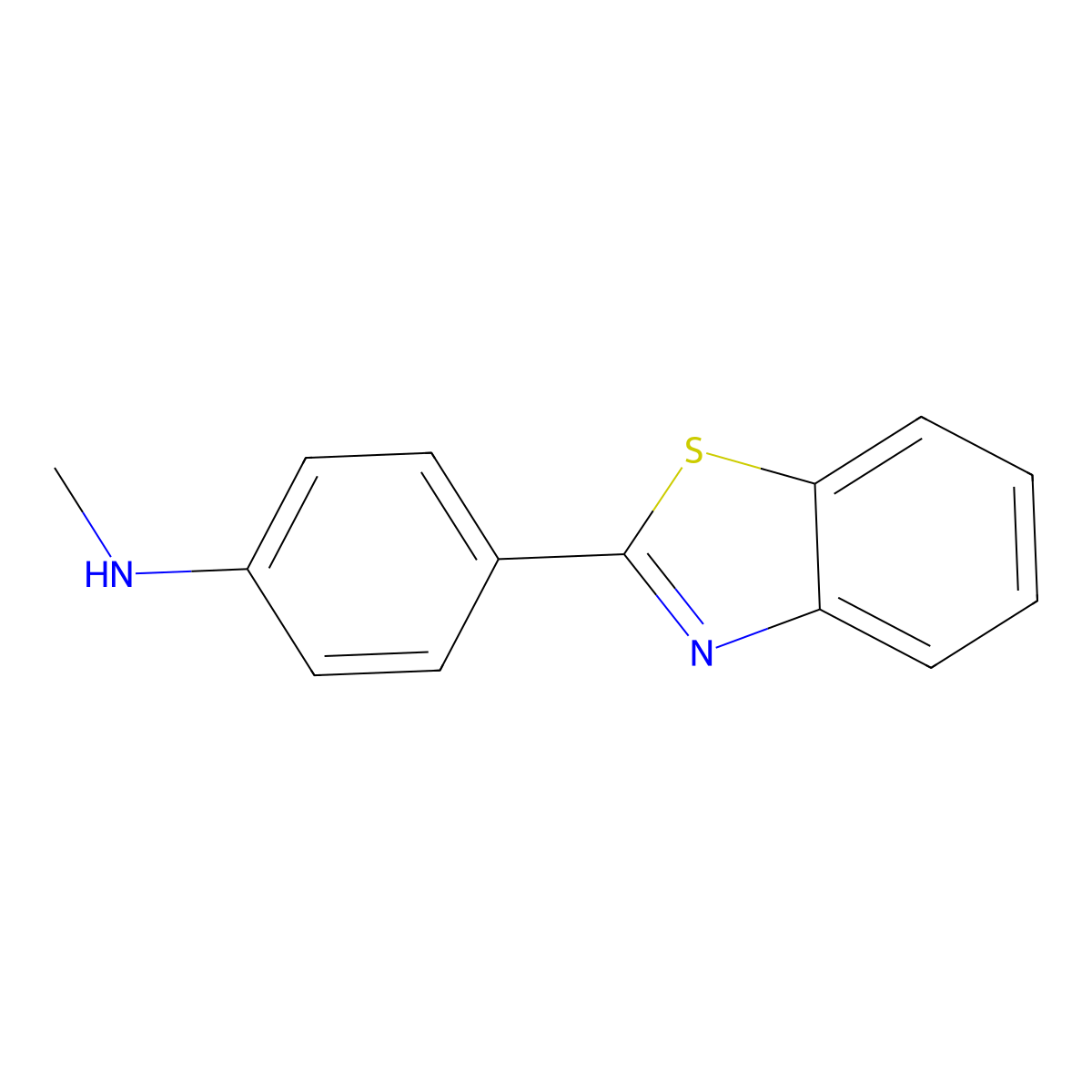 2-(4'-Methylaminophenyl)benzothiazole molecular structure, CAS 439858-28-3
