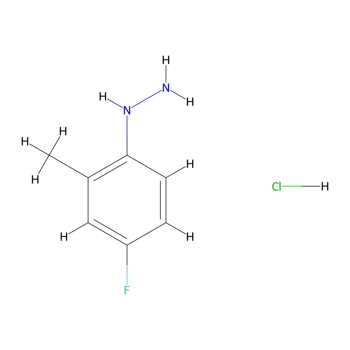 (4-Fluoro-2-methylphenyl)hydrazine hydrochloride molecular structure, CAS 439863-62-4
