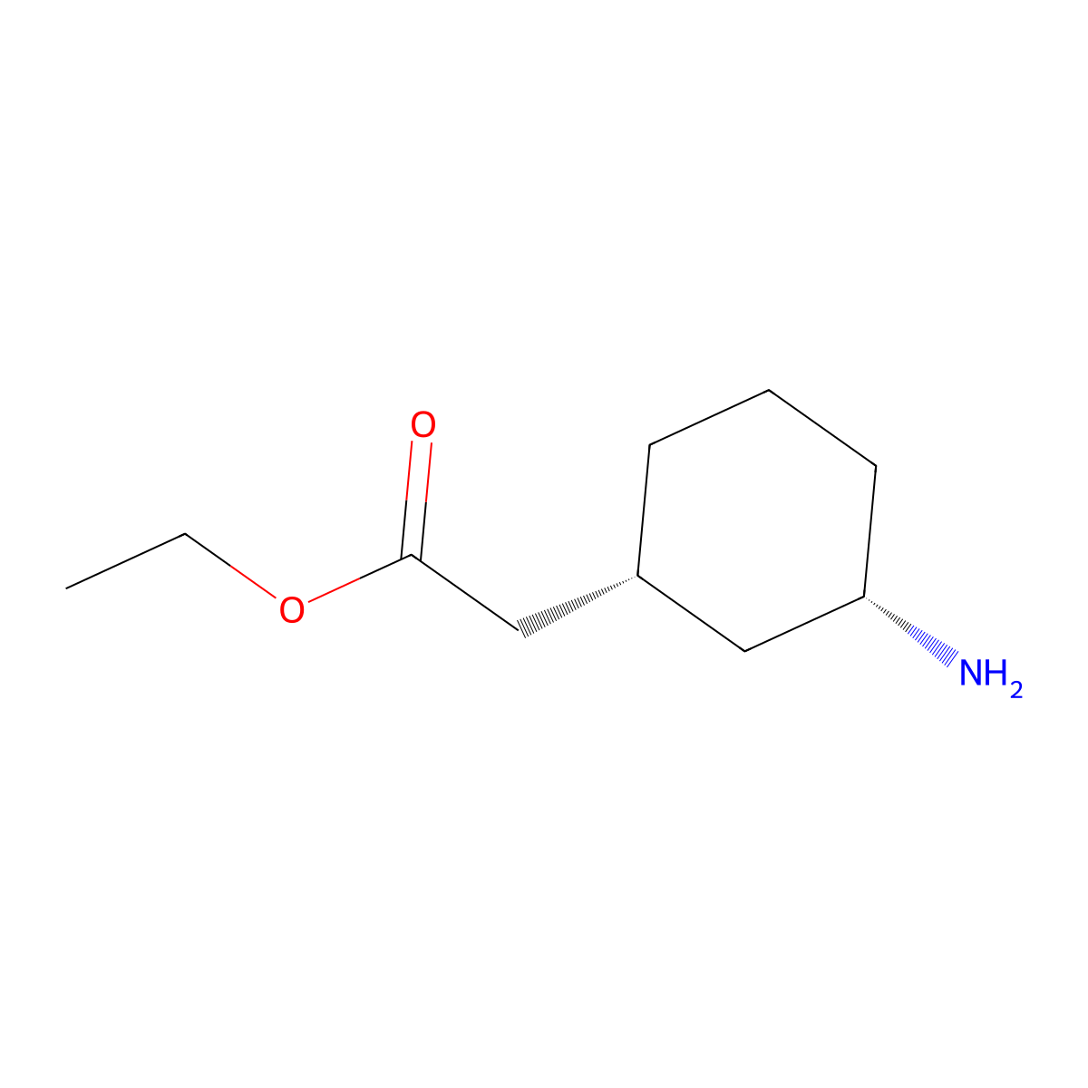 rac-ethyl 2-[(1R,3S)-3-aminocyclohexyl]acetate molecular structure, CAS 439863-67-9