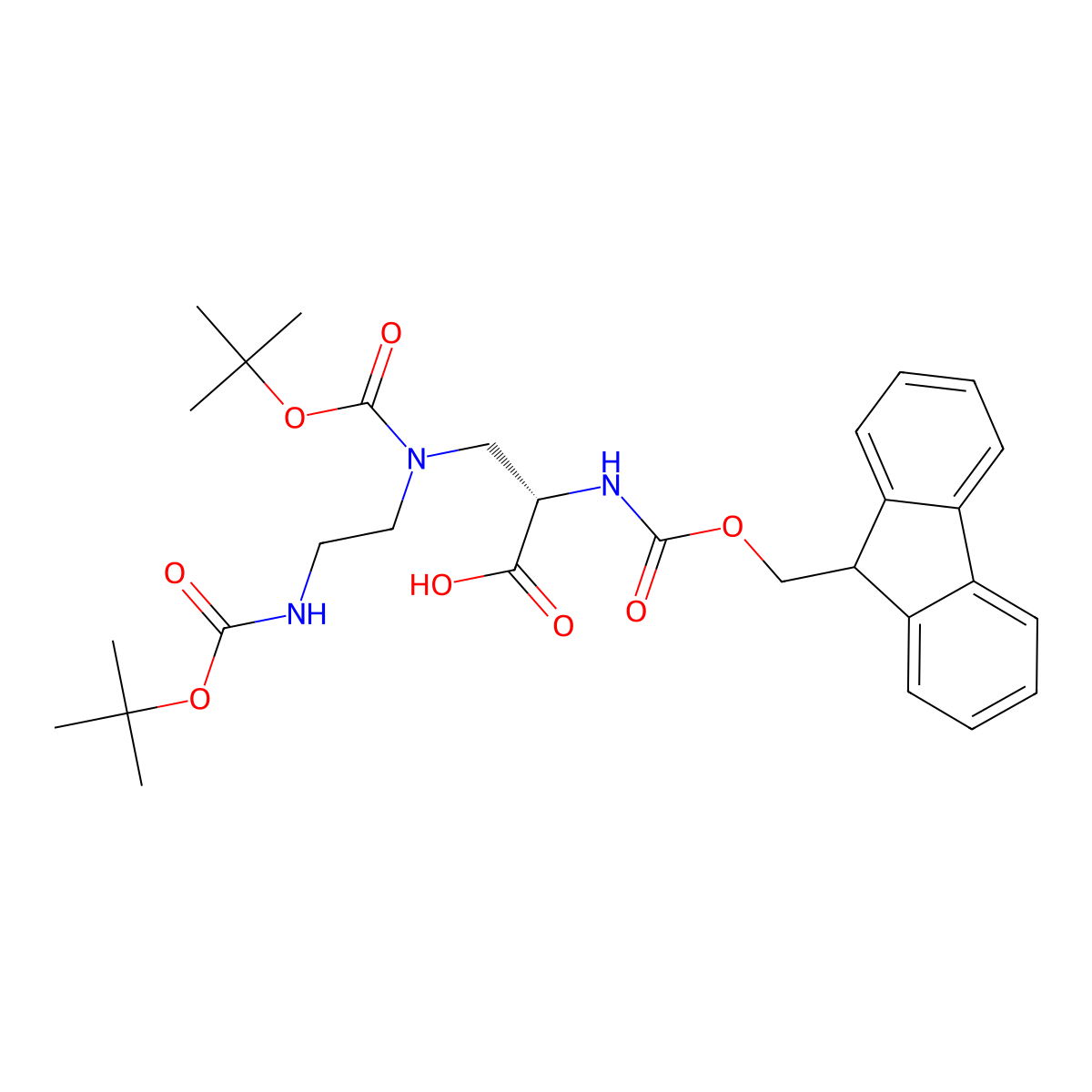 Fmoc-L-Dap(Boc,2-Boc-aminoethyl)-OH molecular structure, CAS 439864-51-4