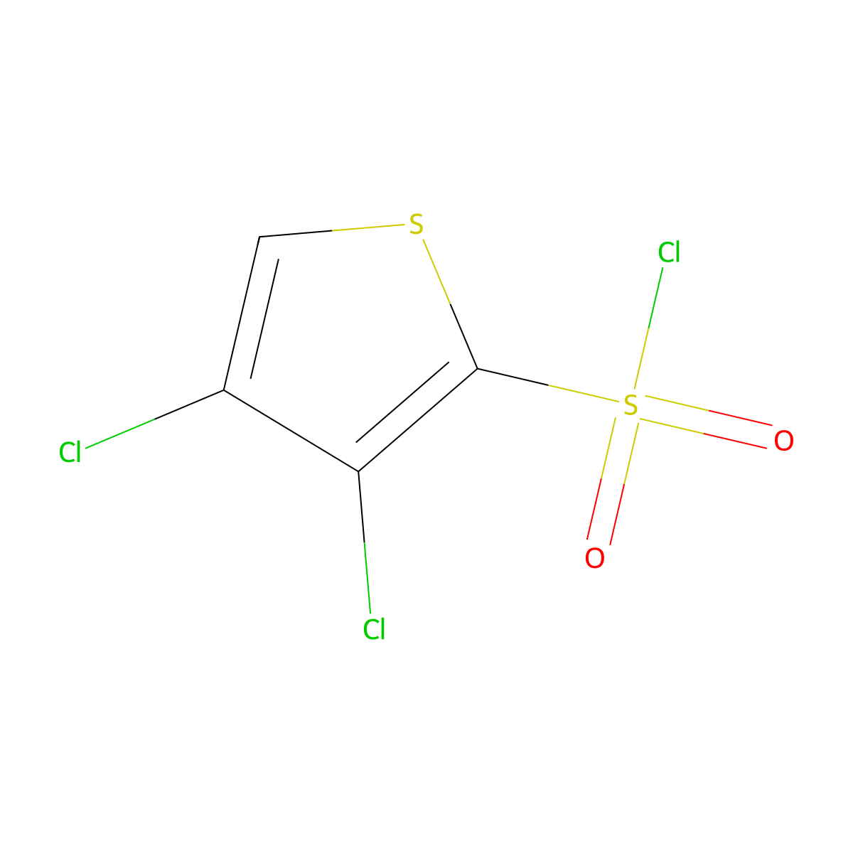 3,4-Dichlorothiophene-2-sulfonyl chloride molecular structure, CAS 439898-68-7