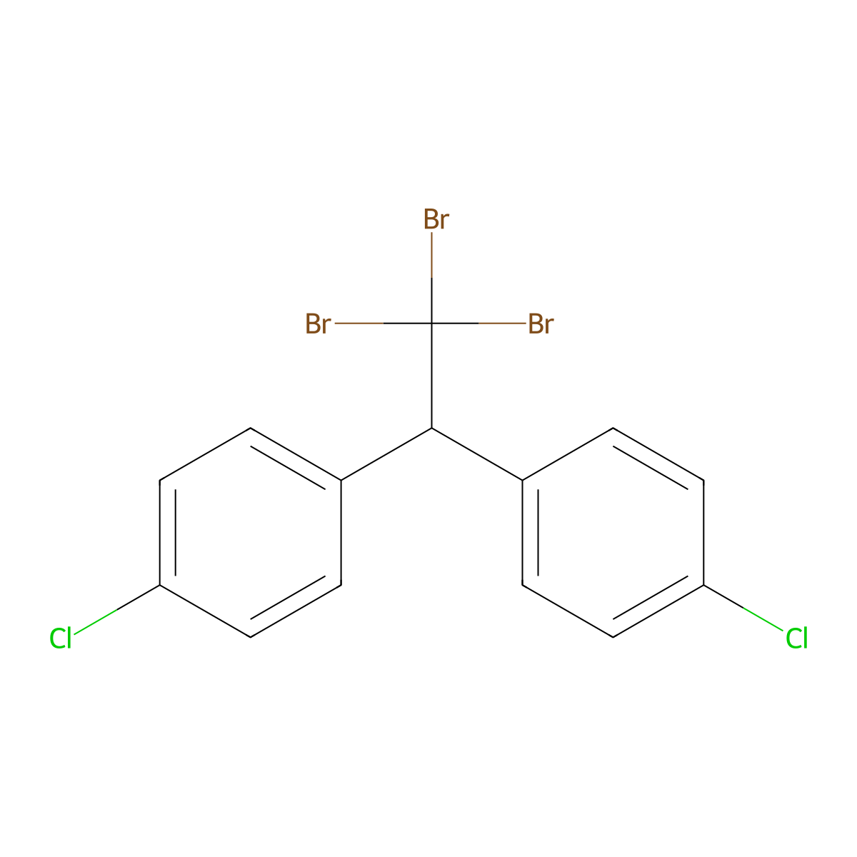 2,2-Bis(4-chlorophenyl)-1,1,1-tribromoethane molecular structure, CAS 4399-08-0