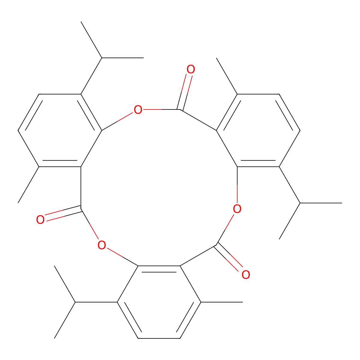 Tri-O-thymotide molecular structure, CAS 4399-52-4