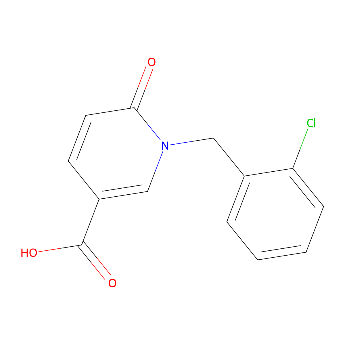 1-[(2-Chlorophenyl)methyl]-6-oxo-1,6-dihydropyridine-3-carboxylic acid molecular structure, CAS 4399-77-3