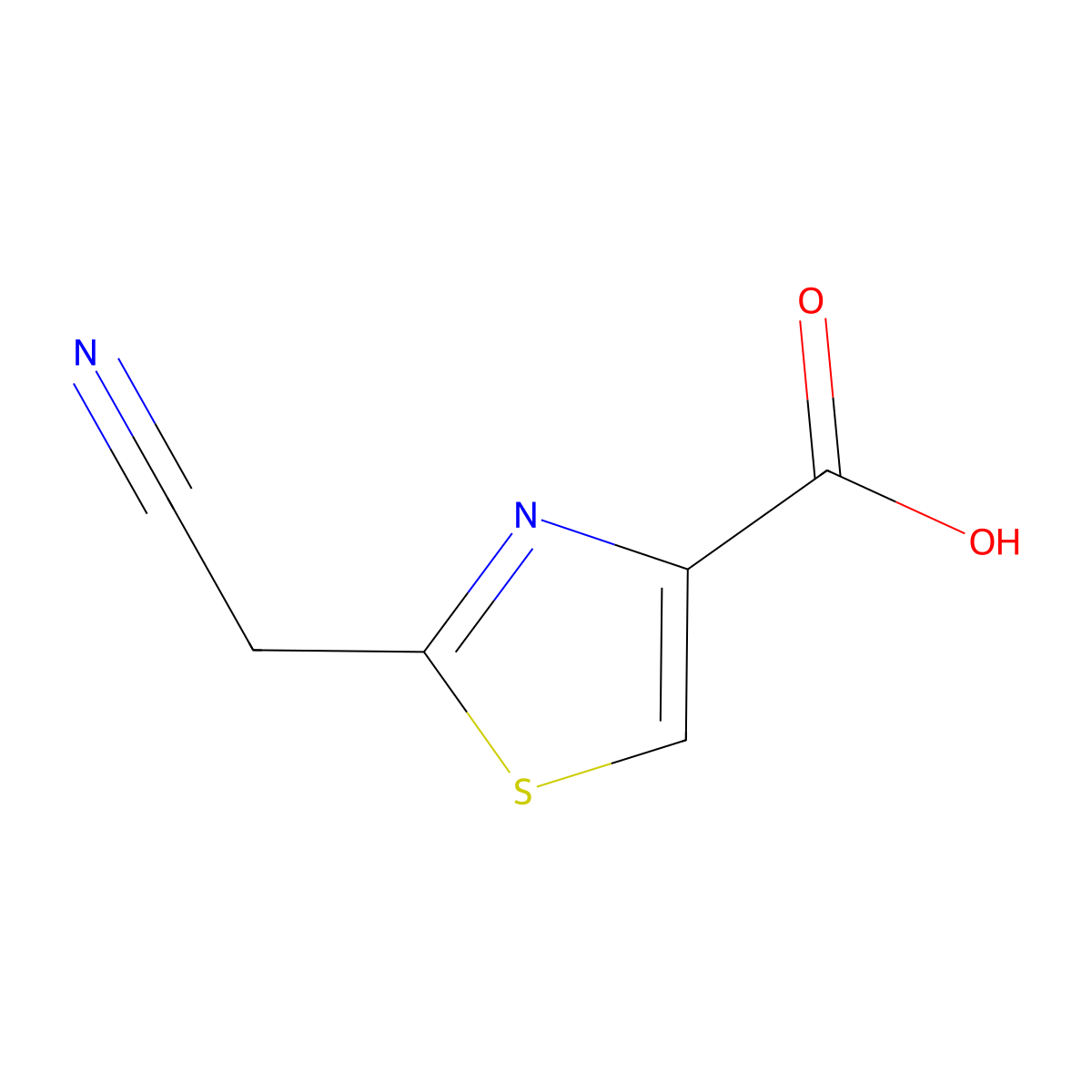 2-(Cyanomethyl)-1,3-thiazole-4-carboxylic acid molecular structure, CAS 439905-17-6