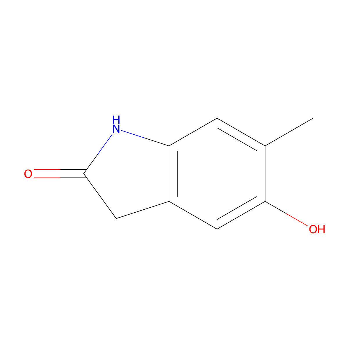 5-Hydroxy-6-methylindolin-2-one molecular structure, CAS 439911-02-1