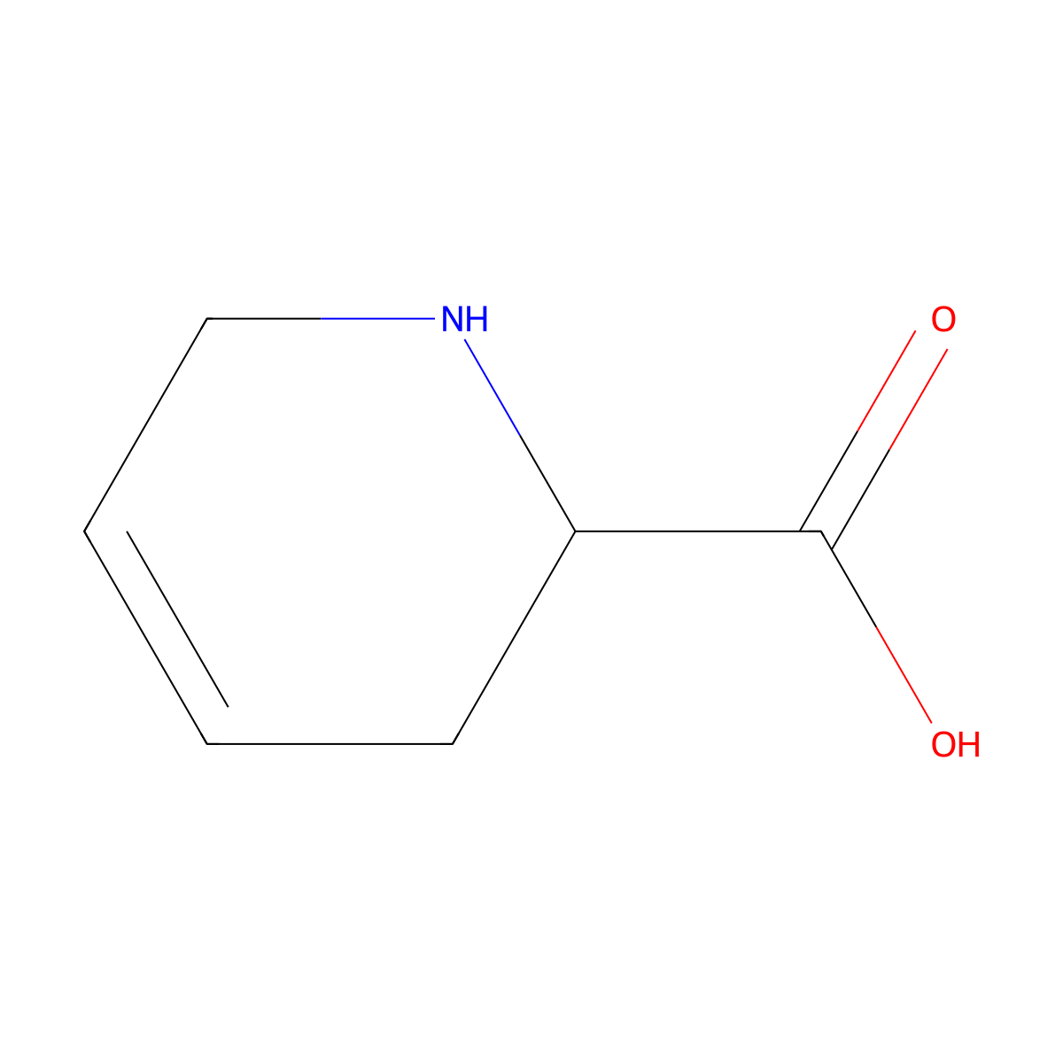 1,2,3,6-Tetrahydro-2-pyridinecarboxylic acid molecular structure, CAS 439913-00-5
