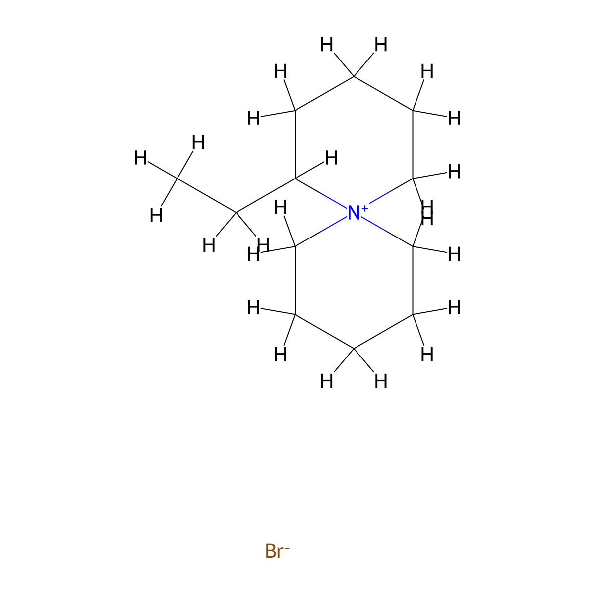 1-Ethyl-6-azaspiro[5.5]undecan-6-ium bromide molecular structure, CAS 439915-31-8