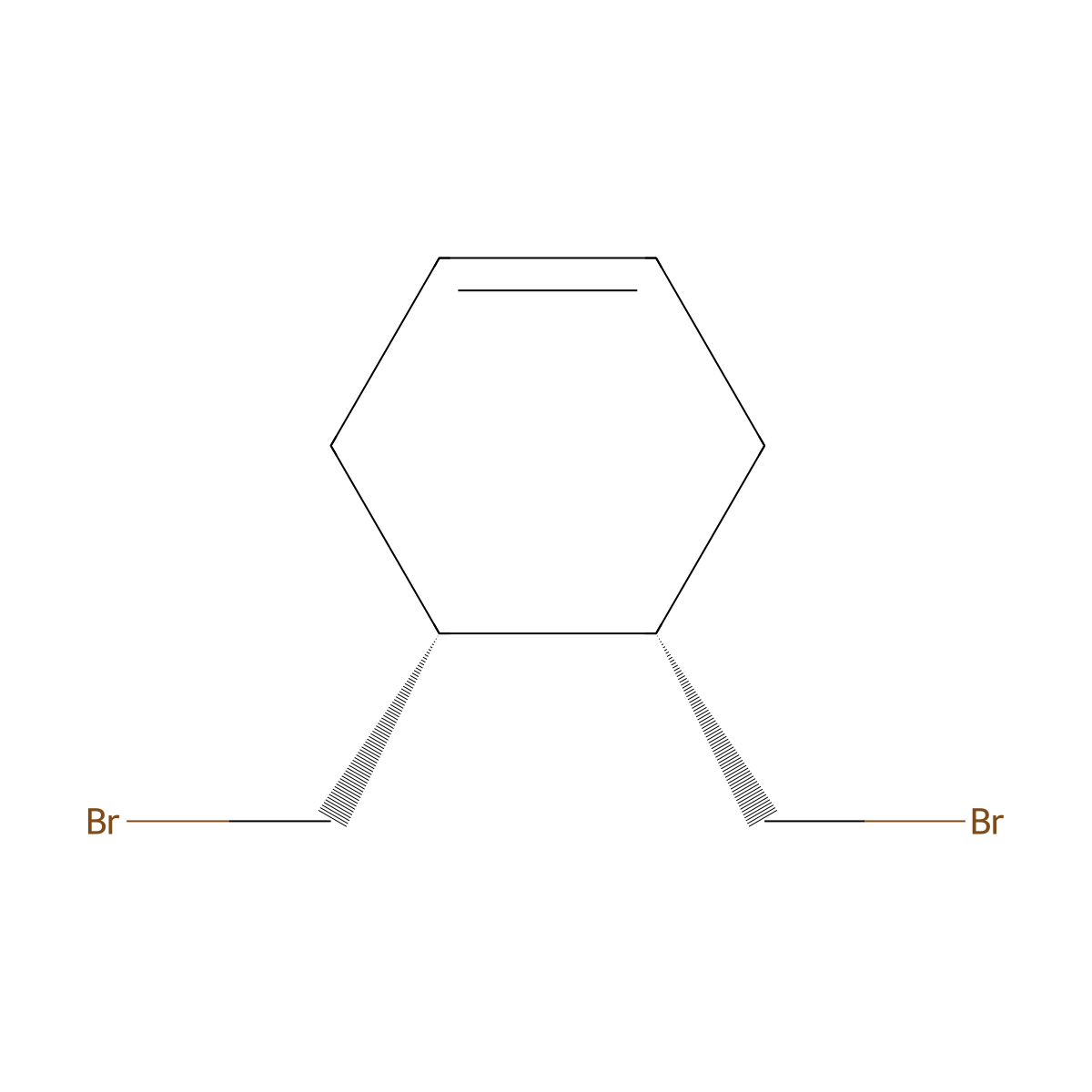 (4R,5S)-4,5-bis(bromomethyl)cyclohex-1-ene,cis molecular structure, CAS 439919-49-0