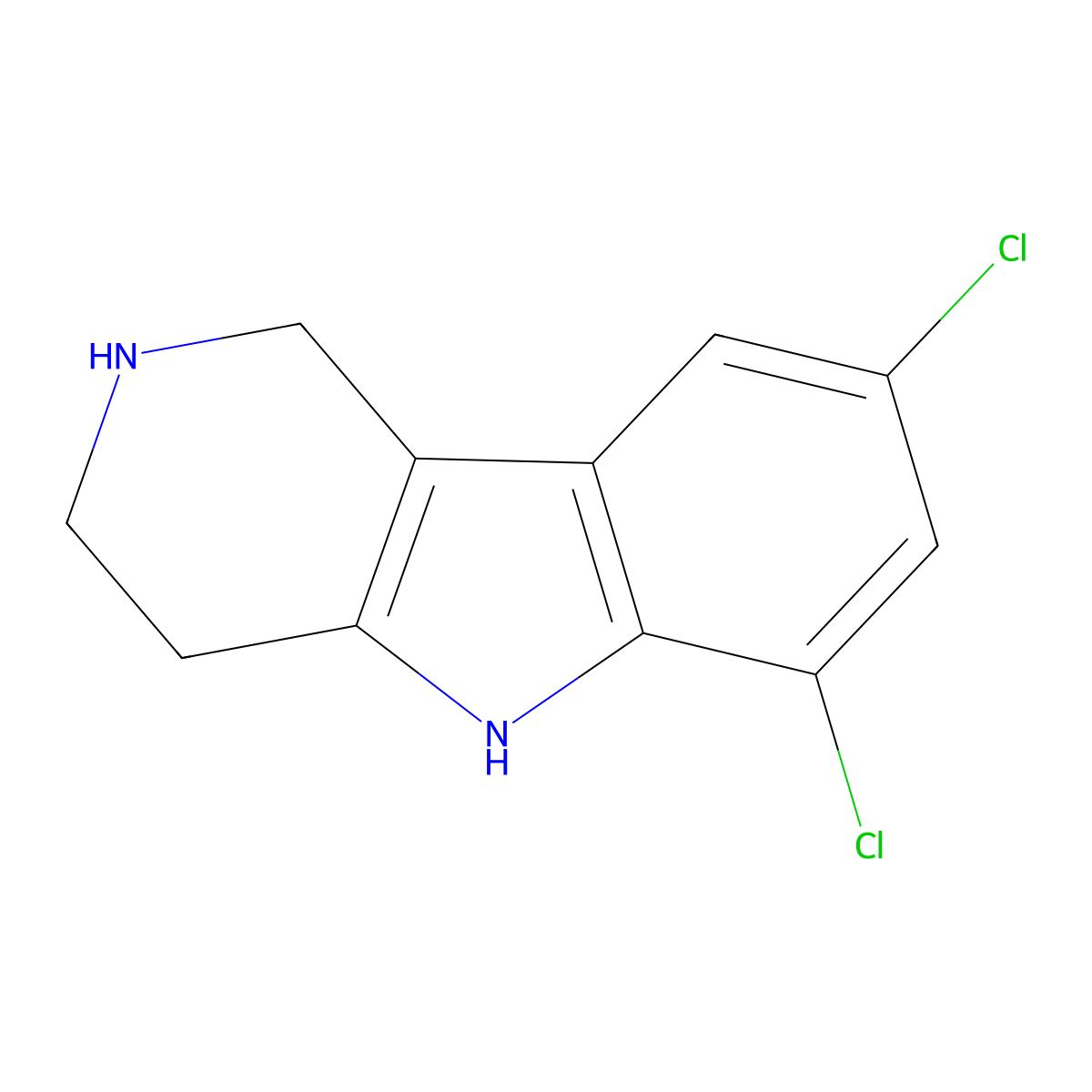 6,8-Dichloro-1h,2h,3h,4h,5h-pyrido[4,3-b]indole molecular structure, CAS 439928-26-4