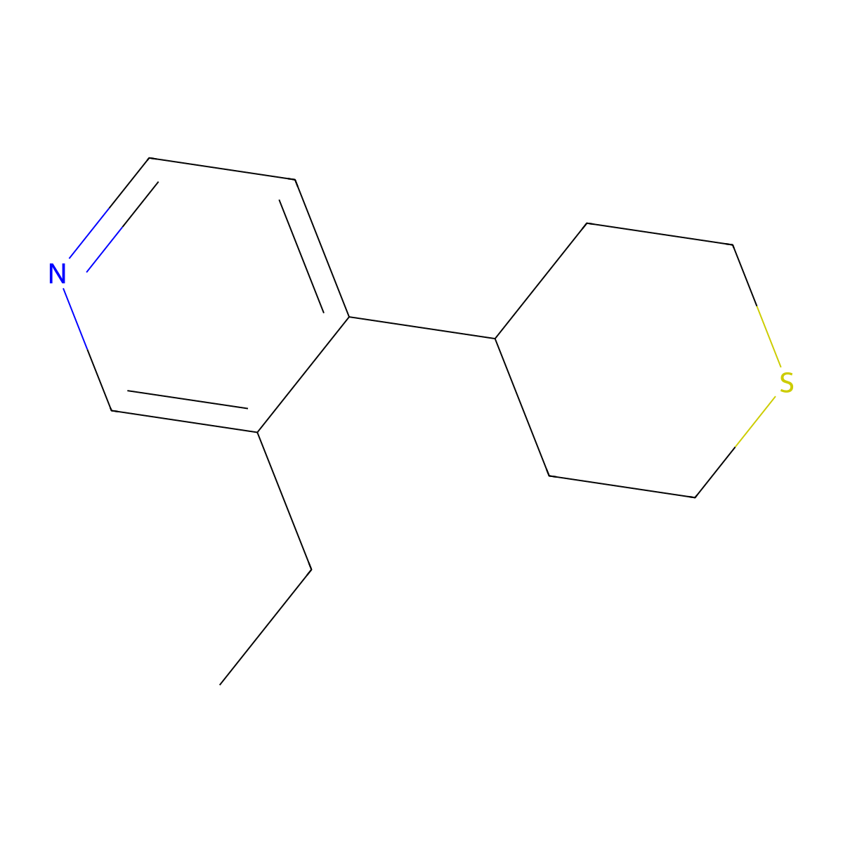 3-Ethyl-4-(tetrahydro-thiopyran-4-yl)-pyridine molecular structure, CAS 439928-60-6