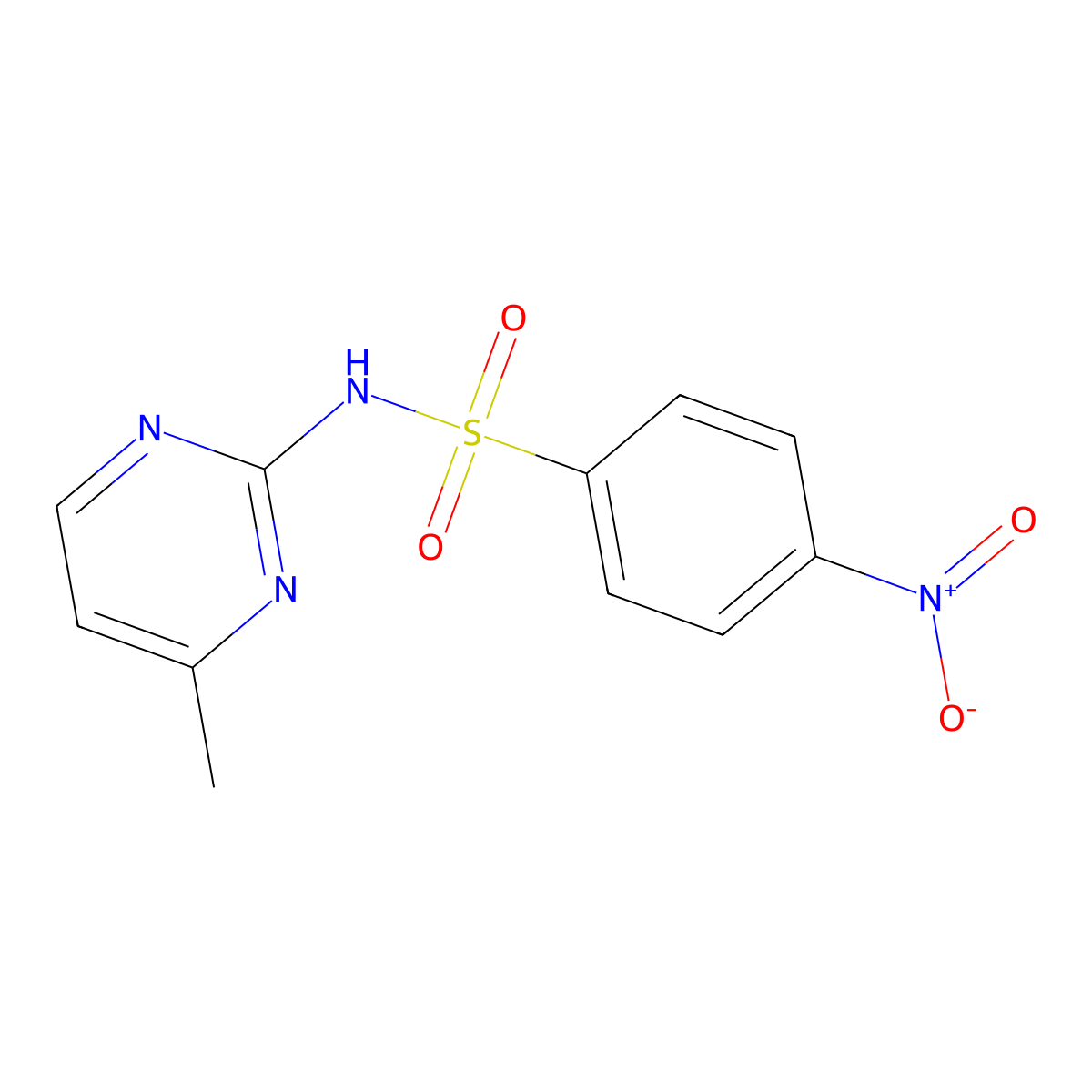 N-(4-methylpyrimidin-2-yl)-4-nitrobenzene-1-sulfonamide molecular structure, CAS 439928-67-3