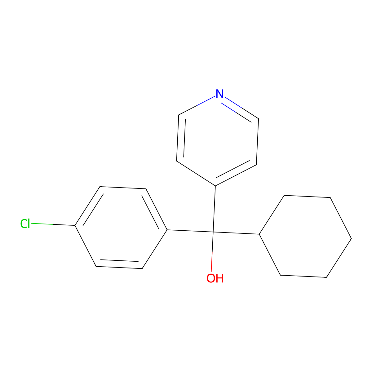 (4-Chlorophenyl)(cyclohexyl)pyridin-4-ylmethanol molecular structure, CAS 439929-28-9