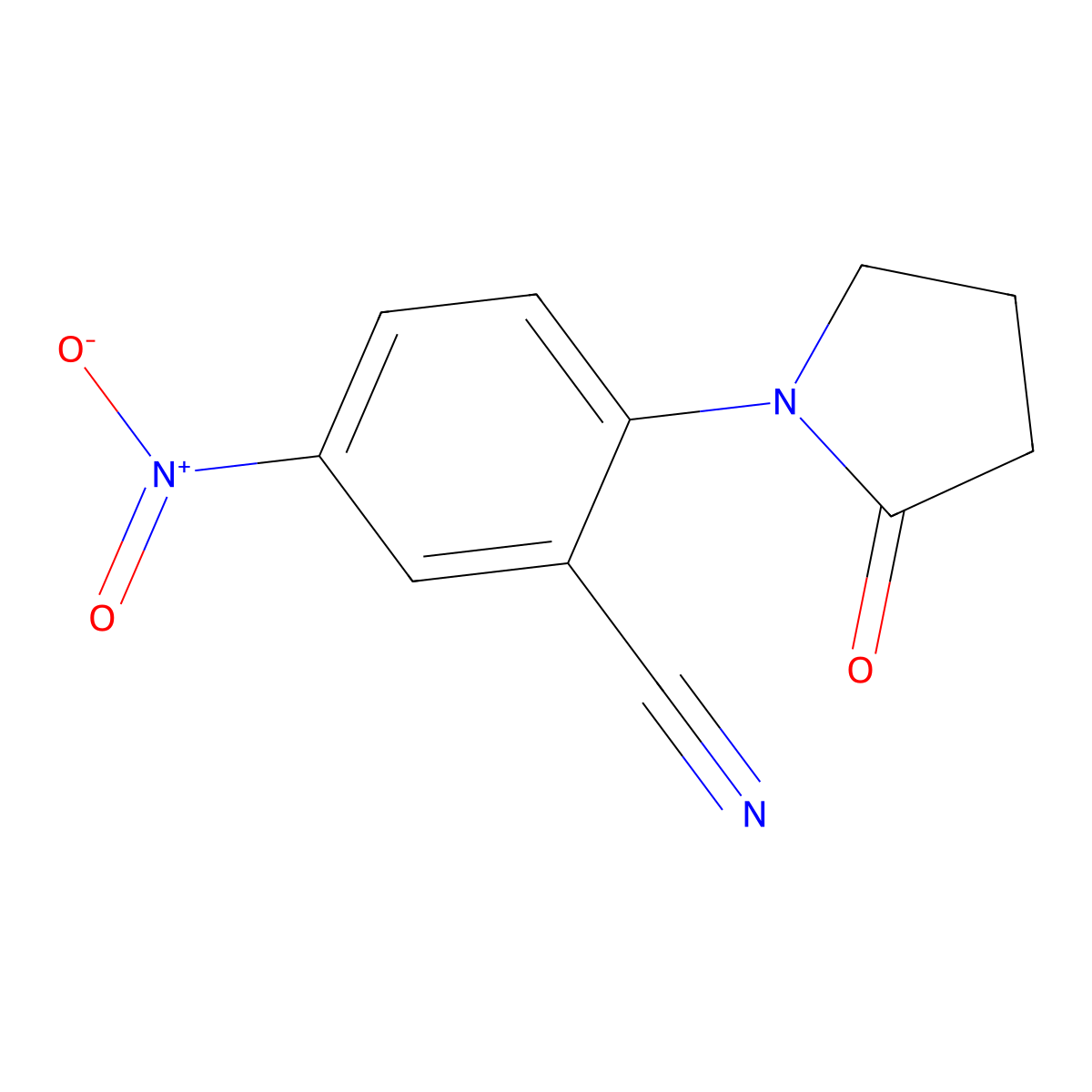 5-Nitro-2-(2-oxopyrrolidin-1-yl)benzonitrile molecular structure, CAS 439929-50-7