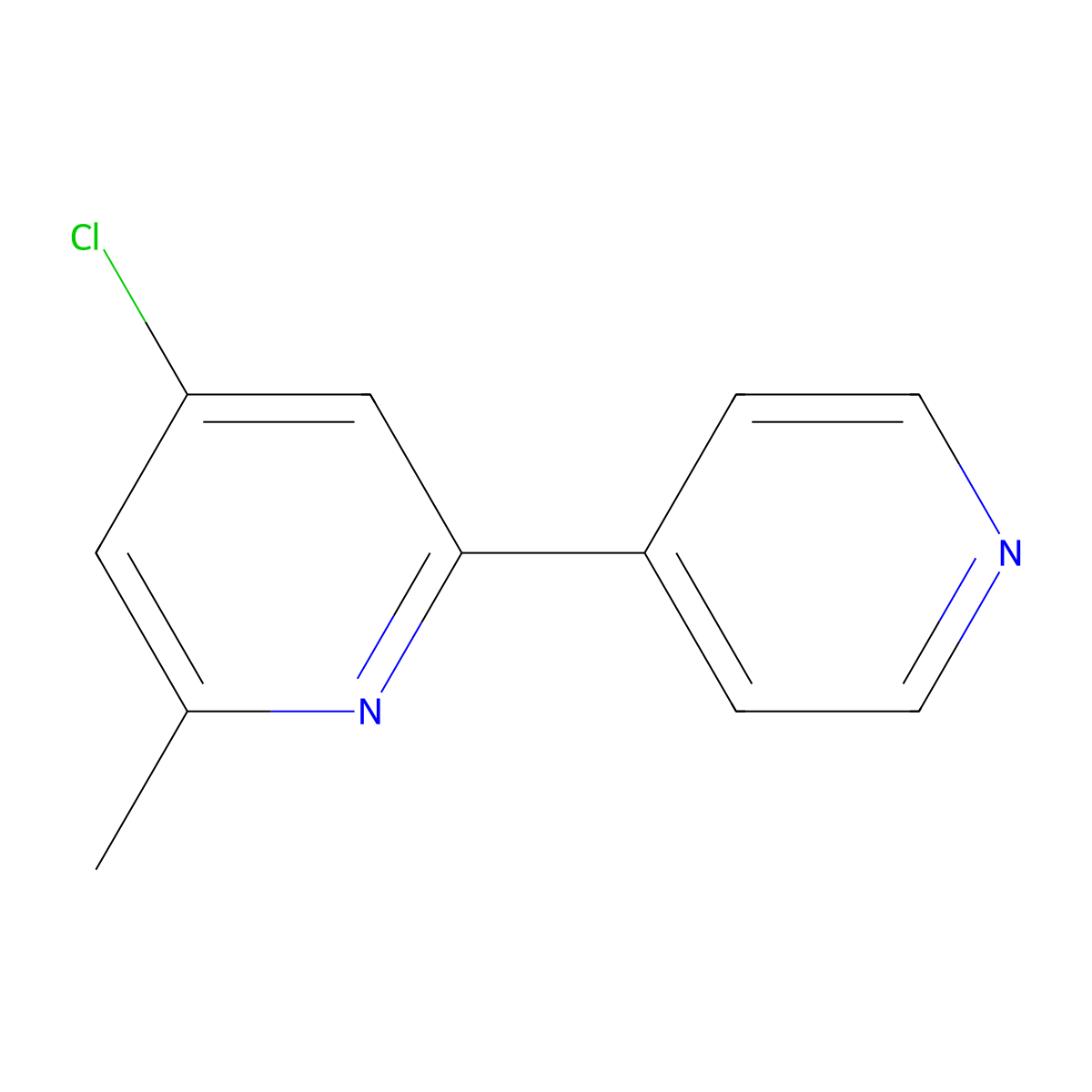 4-Chloro-2-methyl-6-(pyridin-4-yl)pyridine molecular structure, CAS 439930-38-8