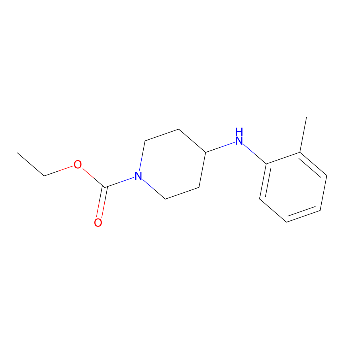 Ethyl 4-(2-methylanilino)piperidine-1-carboxylate molecular structure, CAS 439930-76-4