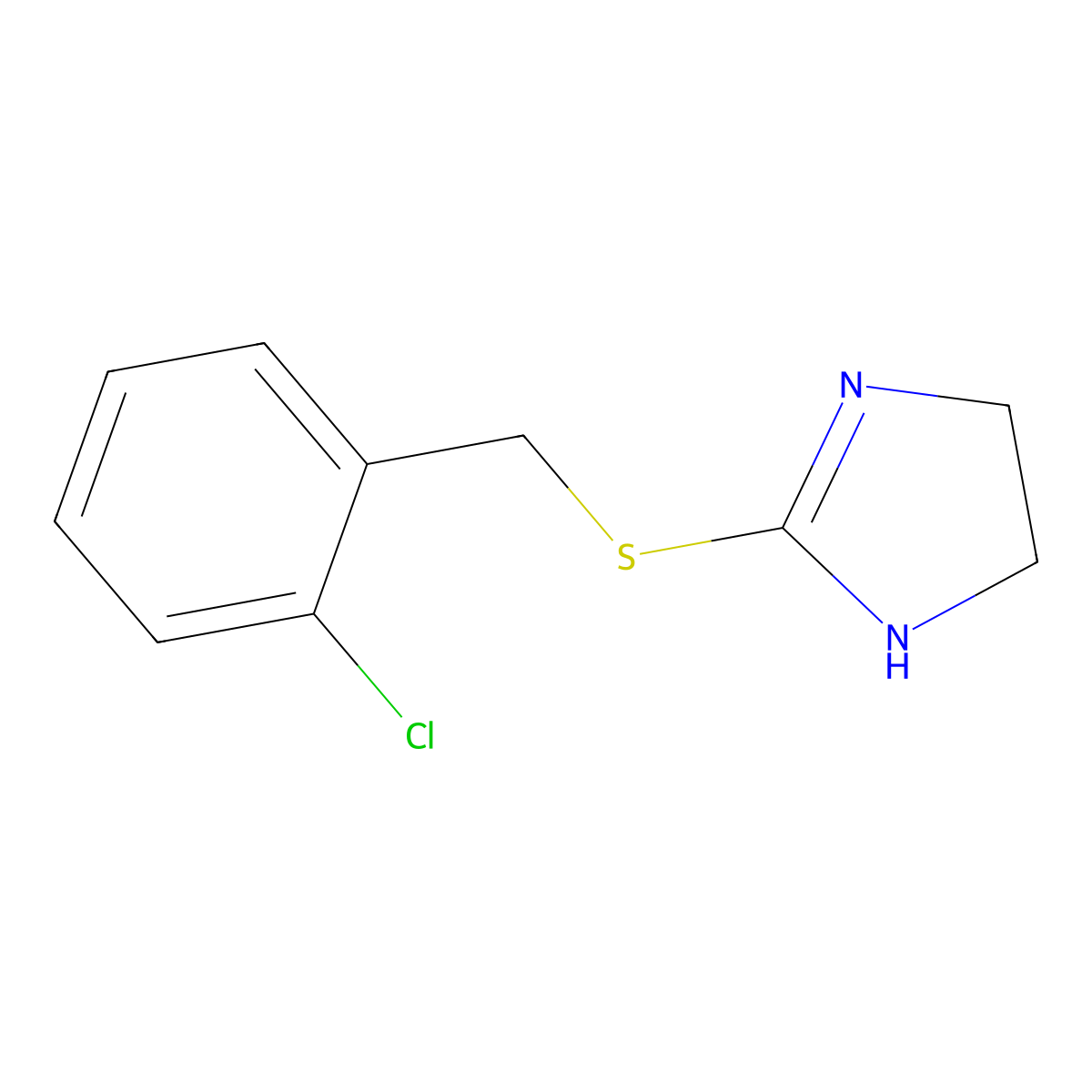 2-{[(2-chlorophenyl)methyl]sulfanyl}-4,5-dihydro-1H-imidazole molecular structure, CAS 439932-31-7