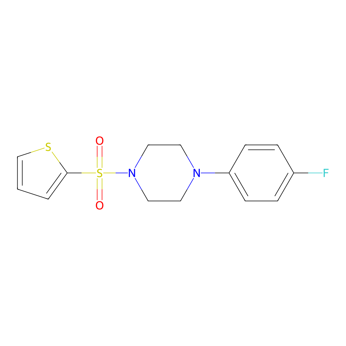 1-(4-Fluoro-phenyl)-4-(thiophene-2-sulfonyl)-piperazine molecular structure, CAS 439932-72-6