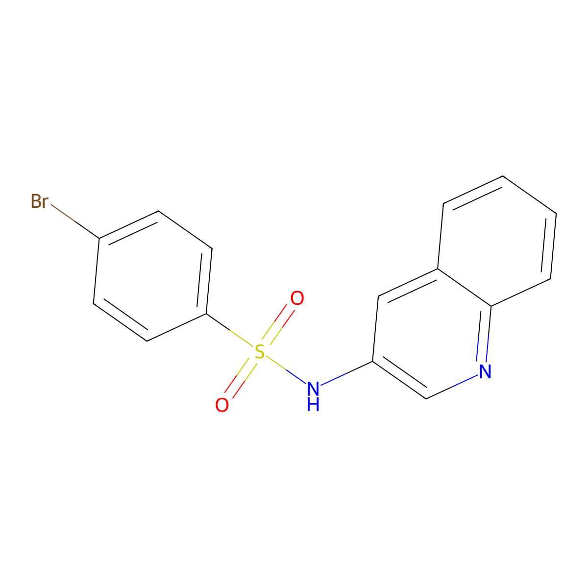 4-bromo-N-(3-quinolinyl)benzenesulfonamide molecular structure, CAS 439933-91-2