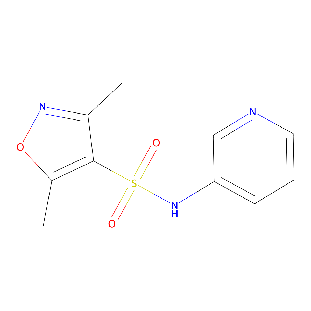 [(3,5-Dimethylisoxazol-4-yl)sulfonyl]-3-pyridylamine molecular structure, CAS 439934-19-7