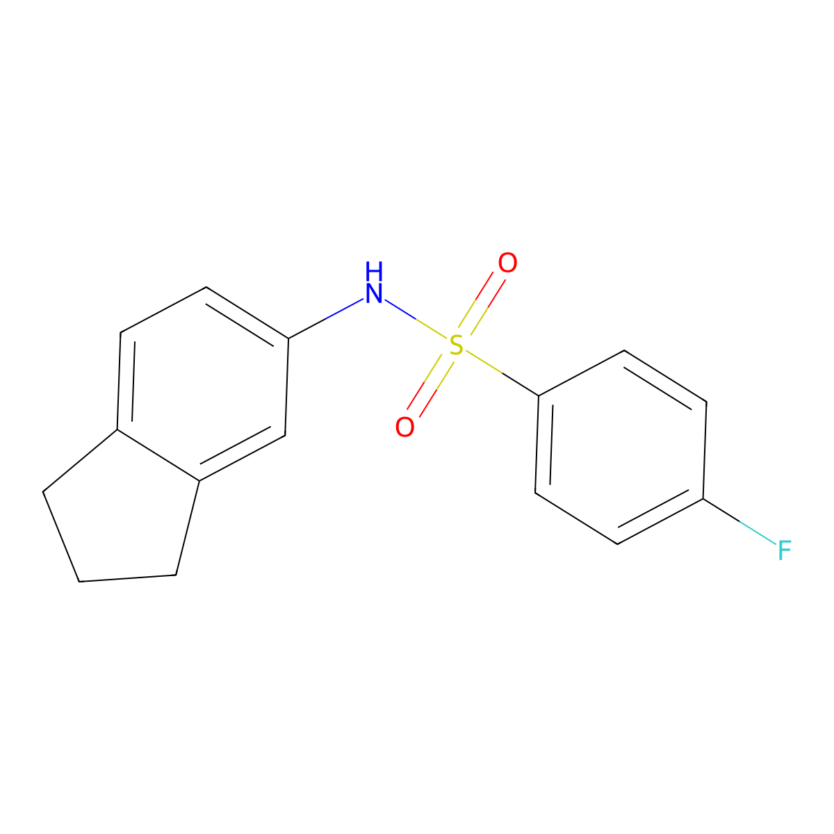 [(4-Fluorophenyl)sulfonyl]indan-5-ylamine molecular structure, CAS 439934-32-4