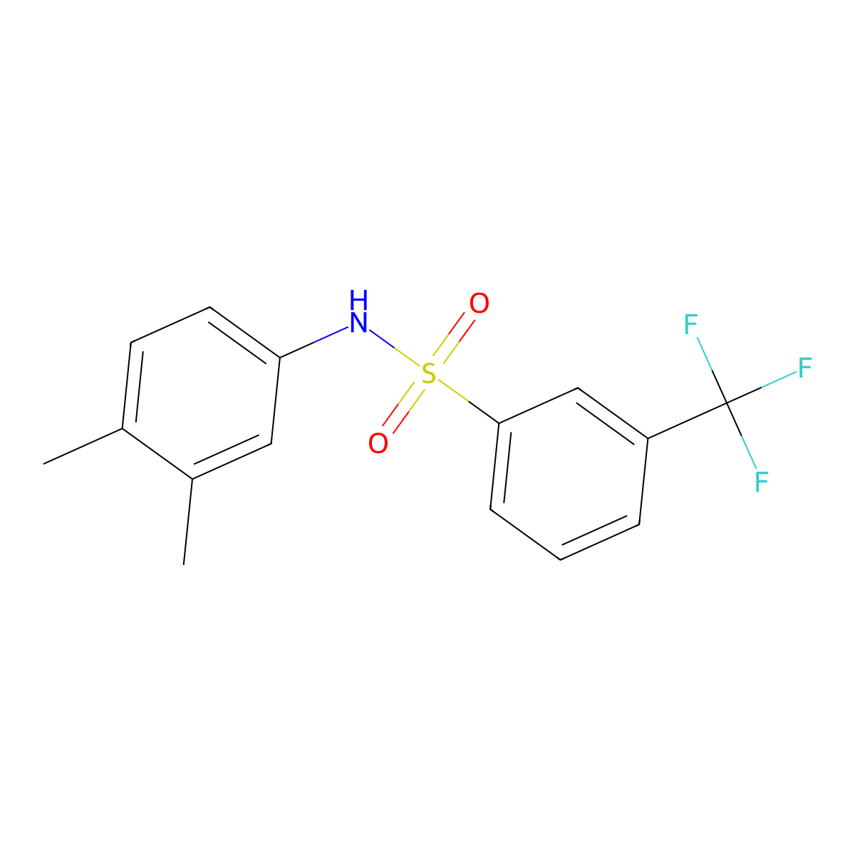 N-(3,4-dimethylphenyl)-3-(trifluoromethyl)benzenesulfonamide molecular structure, CAS 439934-40-4