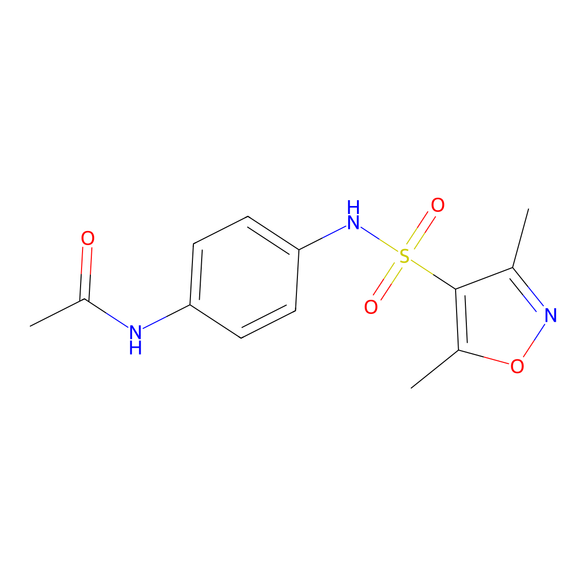 N-(4-{[(3,5-dimethyl-4-isoxazolyl)sulfonyl]amino}phenyl)acetamide molecular structure, CAS 439934-45-9