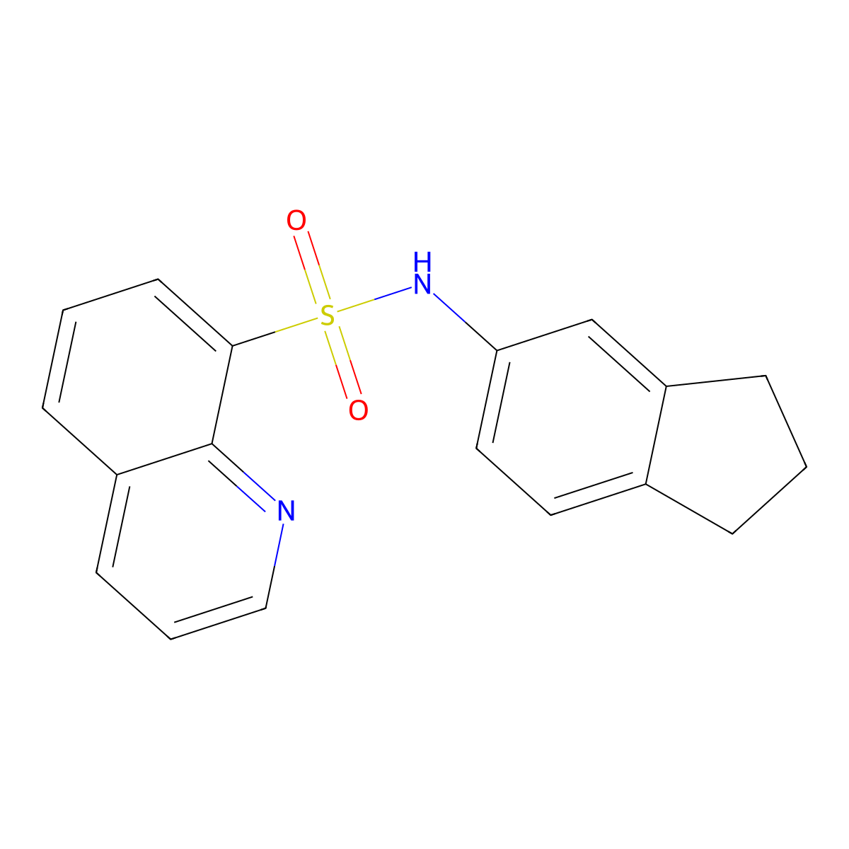 N-(2,3-dihydro-1H-inden-5-yl)quinoline-8-sulfonamide molecular structure, CAS 439934-55-1