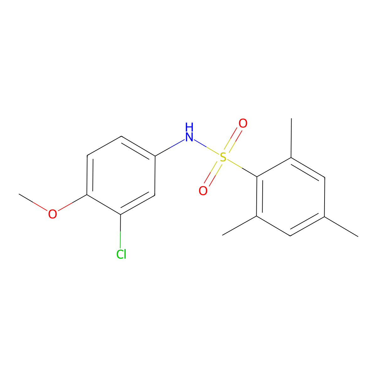 N-(3-chloro-4-methoxyphenyl)-2,4,6-trimethylbenzenesulfonamide molecular structure, CAS 439934-64-2