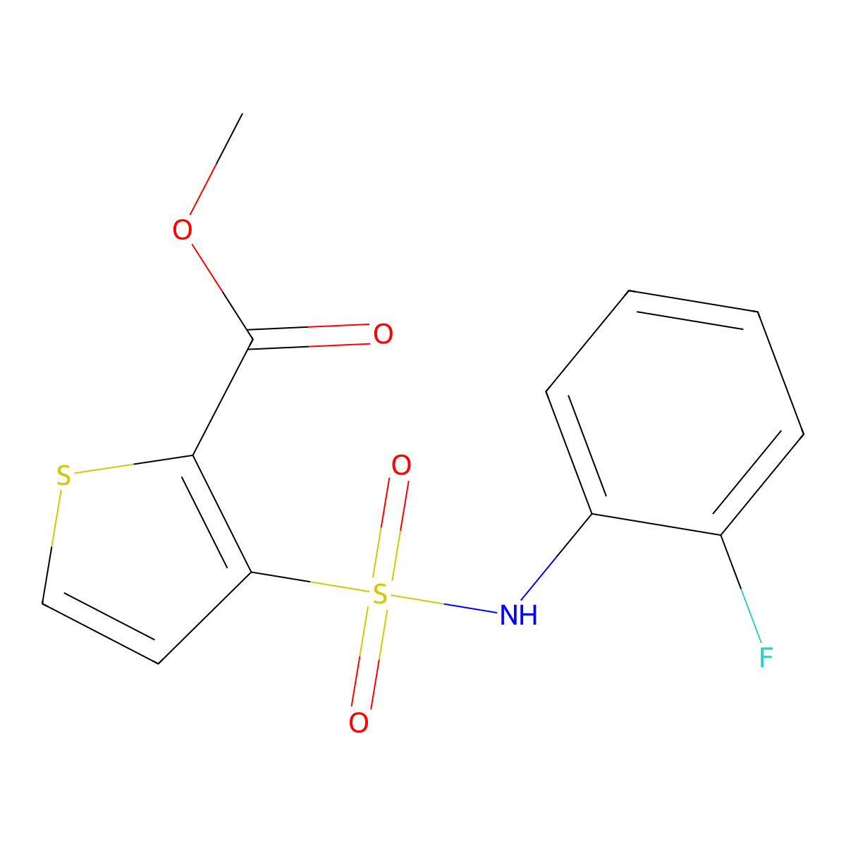 Methyl 3-[(2-fluorophenyl)sulfamoyl]thiophene-2-carboxylate molecular structure, CAS 439934-85-7