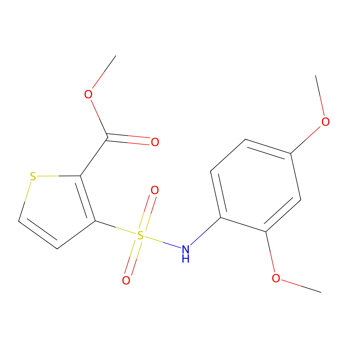 Methyl 3-[(2,4-dimethoxyphenyl)sulfamoyl]thiophene-2-carboxylate molecular structure, CAS 439934-87-9