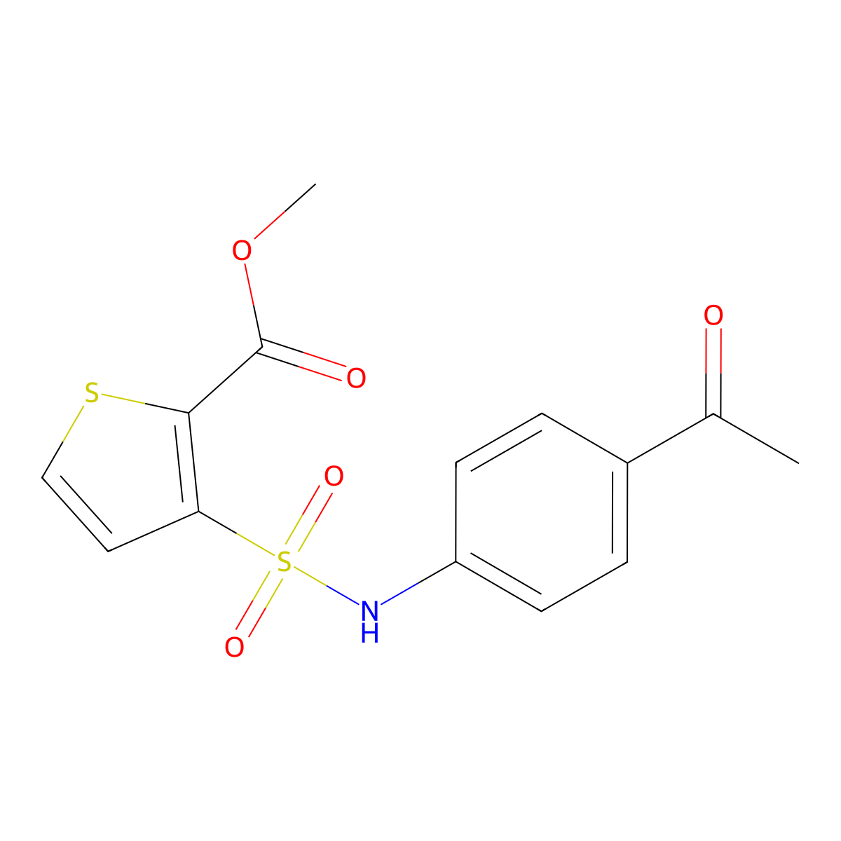 Methyl 3-[(4-acetylphenyl)sulfamoyl]thiophene-2-carboxylate molecular structure, CAS 439934-98-2