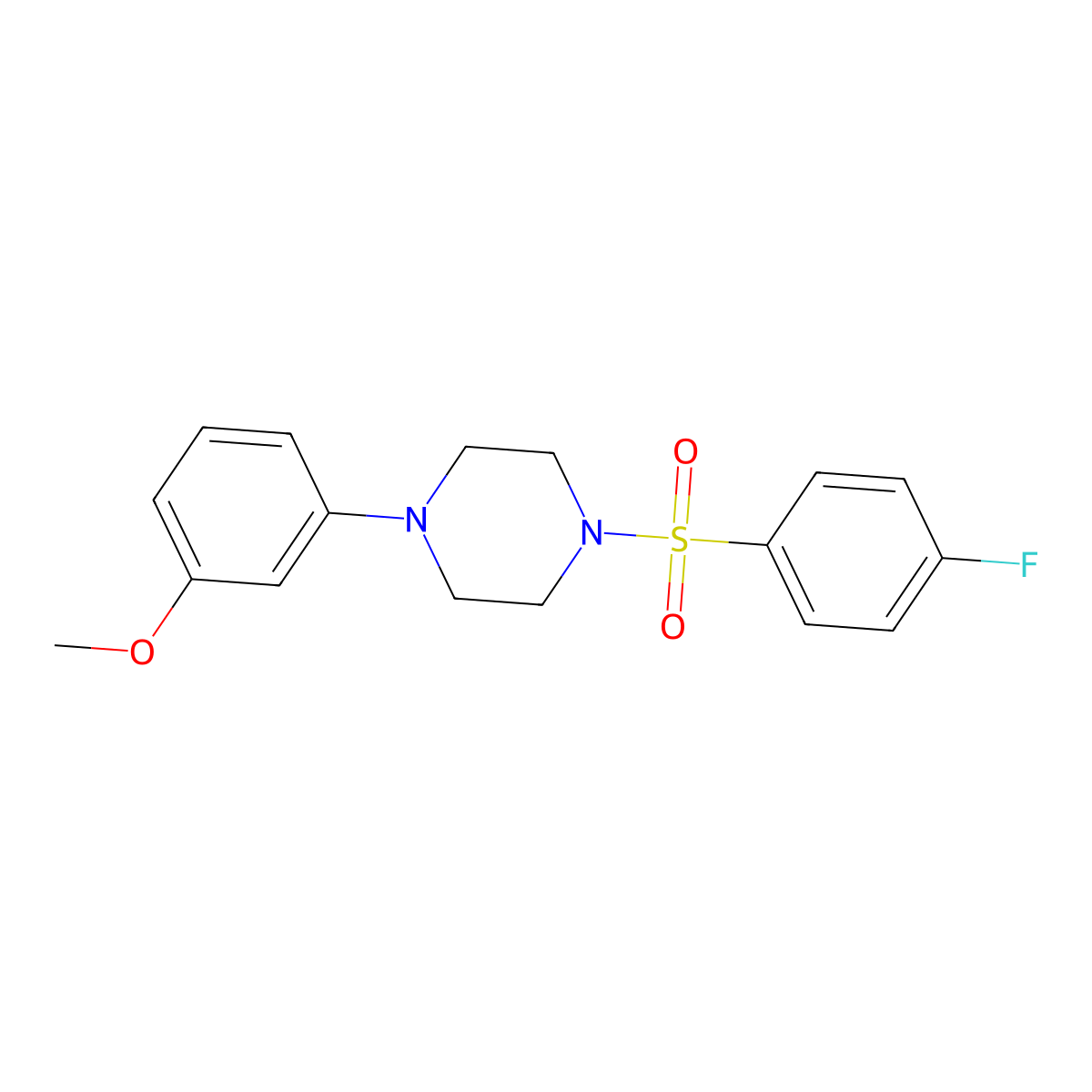 1-(4-Fluorophenyl)sulfonyl-4-(3-methoxyphenyl)piperazine molecular structure, CAS 439935-10-1
