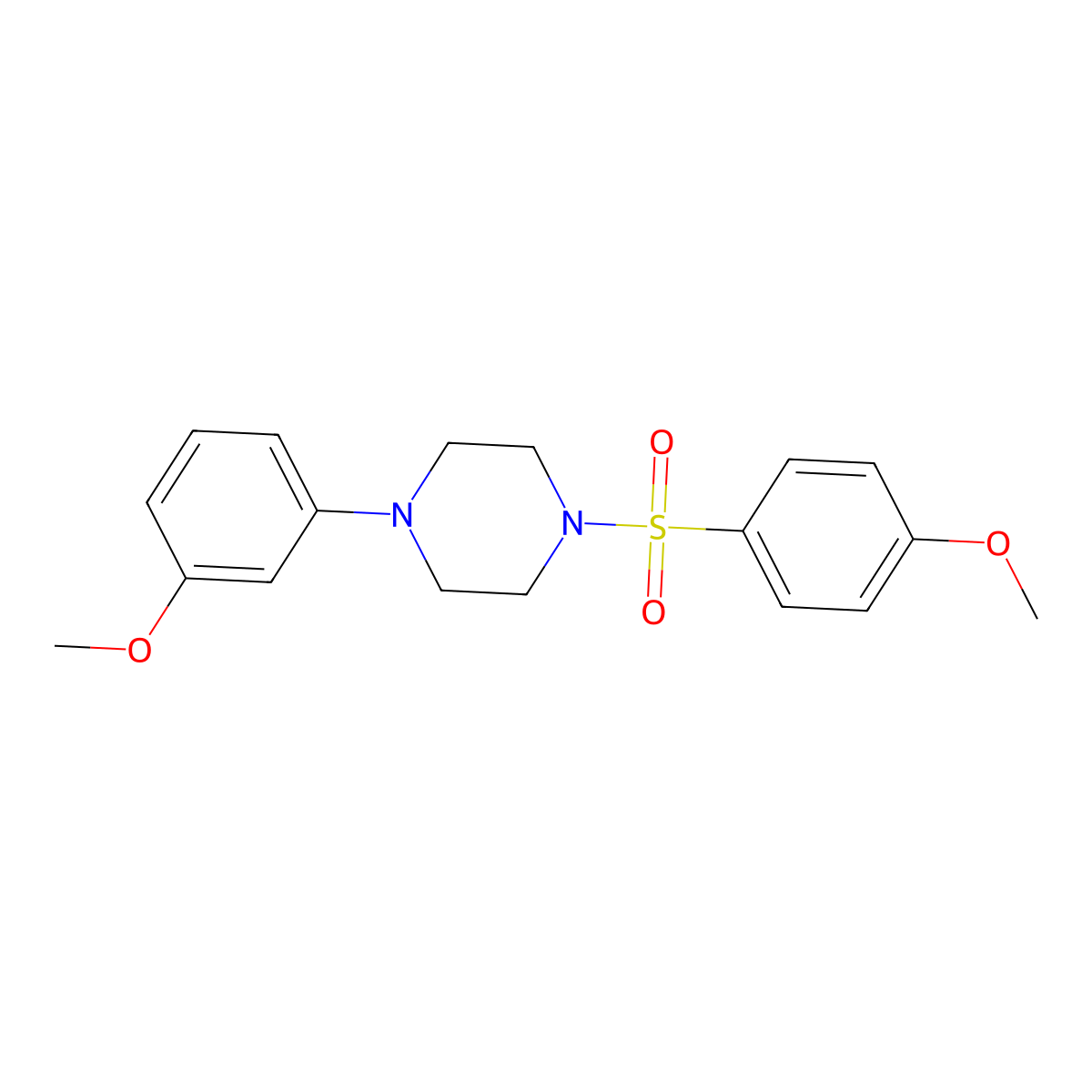 1-(3-Methoxyphenyl)-4-(4-methoxyphenyl)sulfonylpiperazine molecular structure, CAS 439935-11-2