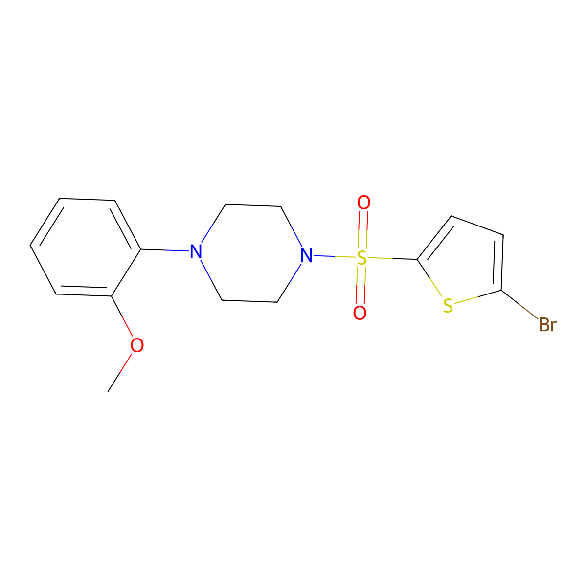 1-(5-Bromothiophen-2-yl)sulfonyl-4-(2-methoxyphenyl)piperazine molecular structure, CAS 439935-38-3
