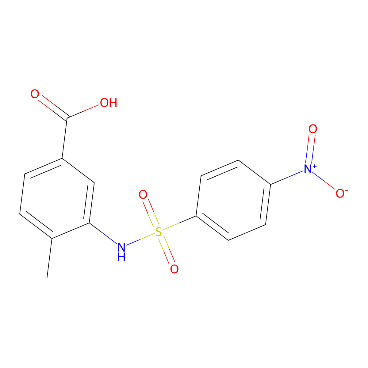 4-Methyl-3-{[(4-nitrophenyl)sulfonyl]amino}benzoic acid molecular structure, CAS 439935-51-0