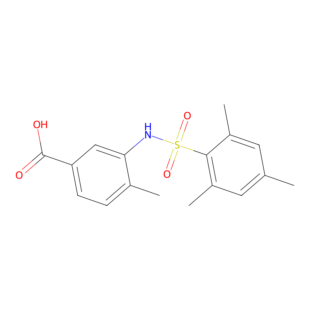 4-Methyl-3-(2,4,6-trimethylbenzenesulfonamido)benzoic acid molecular structure, CAS 439935-54-3