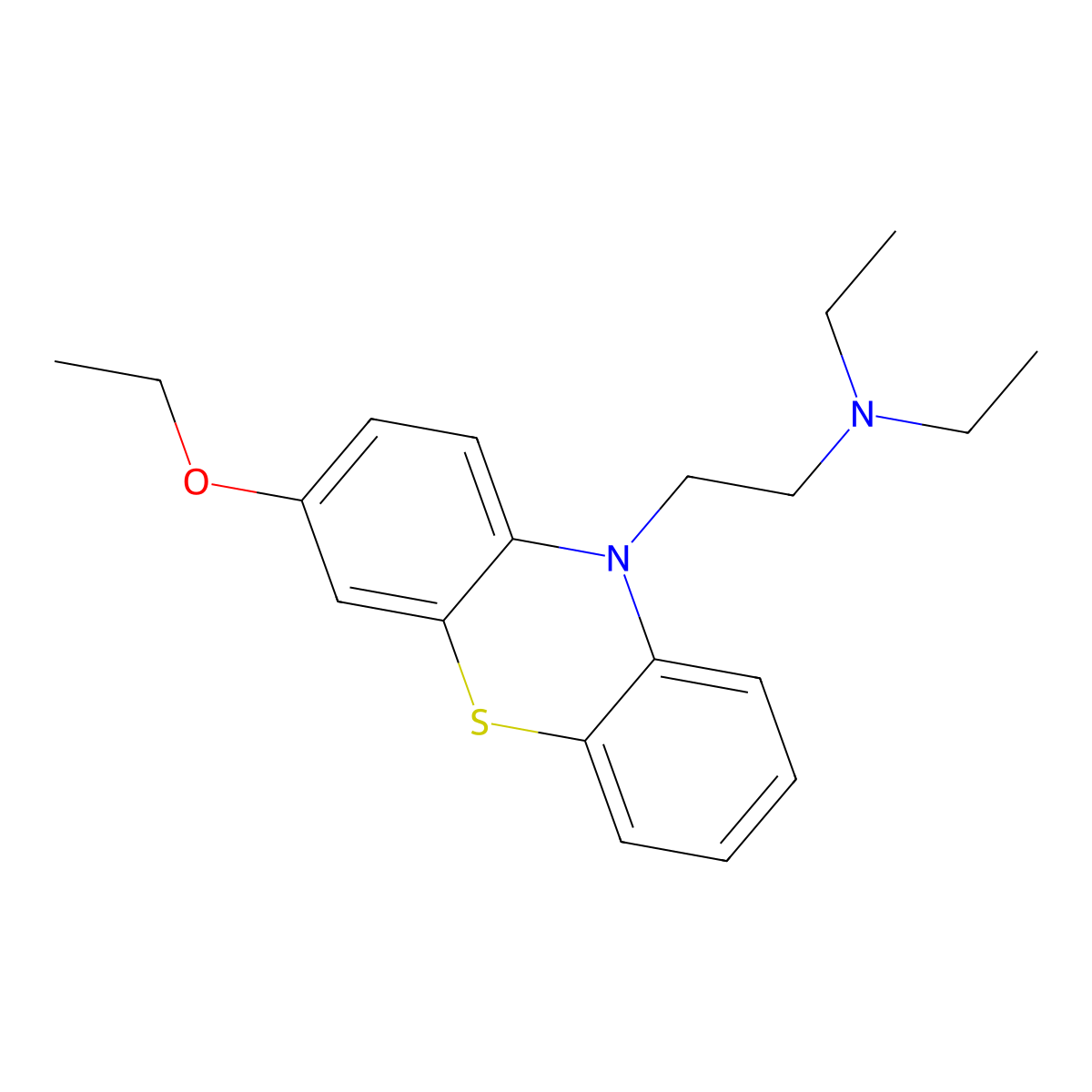 2-(3-ethoxyphenothiazin-10-yl)-N,N-diethylethanamine molecular structure, CAS 439935-66-7