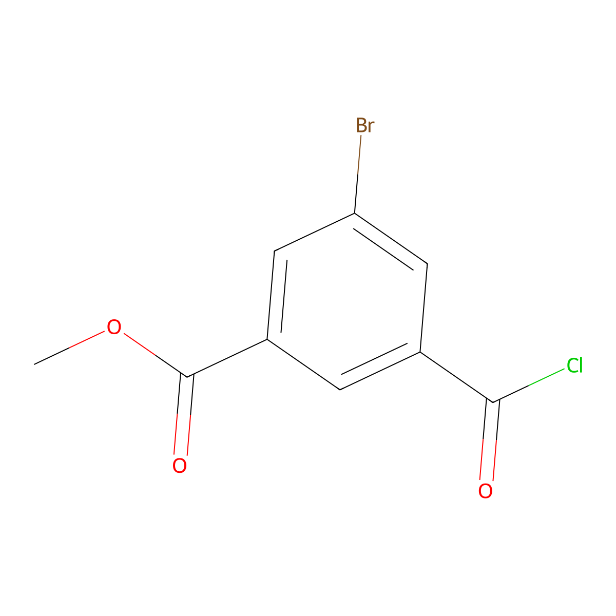 Methyl 3-bromo-5-(carbonochloridoyl)benzoate molecular structure, CAS 439937-35-6