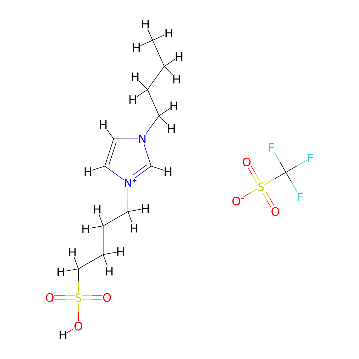 4-(3-Butyl-1-imidazolio)-1-butanesulfonic acid triflate molecular structure, CAS 439937-63-0