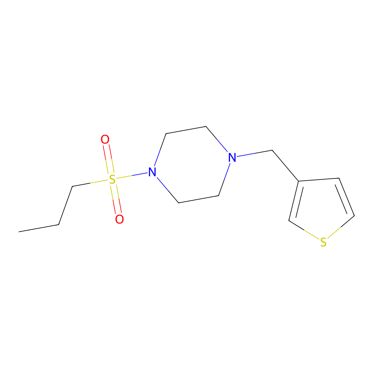 1-Propylsulfonyl-4-(thiophen-3-ylmethyl)piperazine molecular structure, CAS 439939-58-9