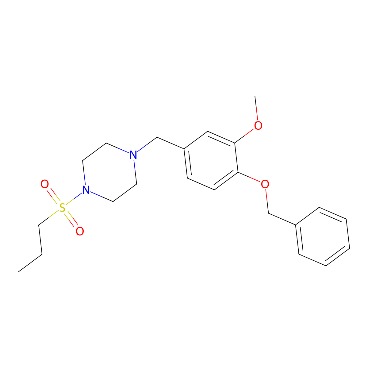 1-[4-(Benzyloxy)-3-methoxybenzyl]-4-(propylsulfonyl)piperazine molecular structure, CAS 439939-60-3